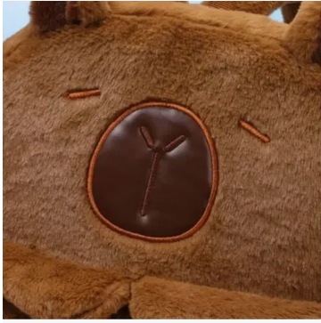 Mochila Infantil Capybara con Ventana Transparente Suave y Práctica