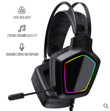 Diadema Gamer RGB Auriculares Con Microfono USB 50mm PC MAC