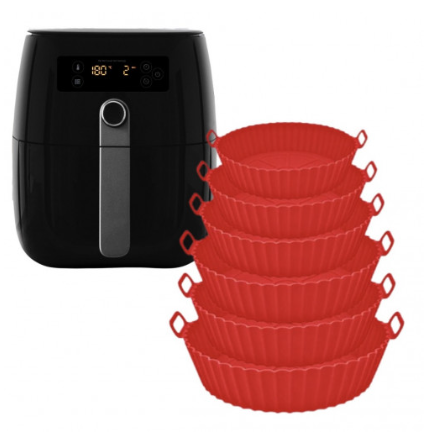 Moldes X6 Pcs ROJO De Silicona Para Olla Freidora