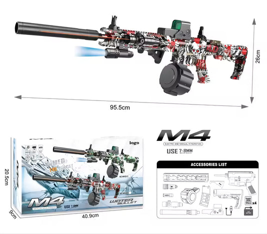 Rifle M4 de Hidrogel Mira + Laser + 2 Proveedores