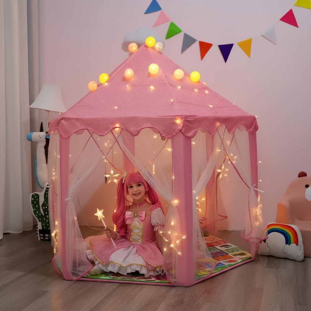 CASA CARPA CASTILLO PARA NIÑAS CON LUCES JUGUETE PRINCESA