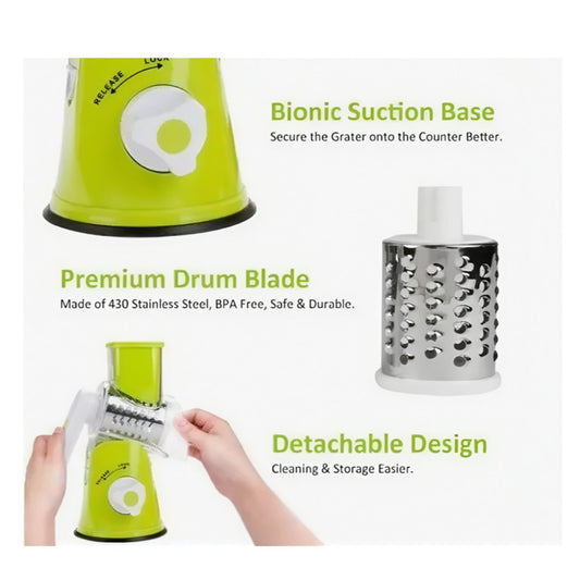 Rallador y Cortador de Verduras Manual 3 en 1