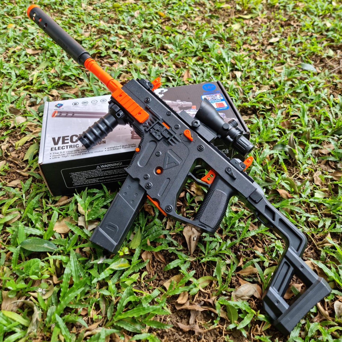 Vector Hidrogel Subfusil Eléctrico Realista para Diversión Segura