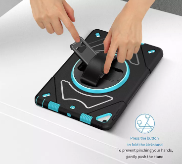 Funda para iPad cuerpo completo a prueba de caídas, soporte giratorio 360