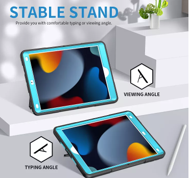 Funda para iPad cuerpo completo a prueba de caídas, soporte giratorio 360