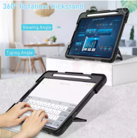 Funda para iPad cuerpo completo a prueba de caídas, soporte giratorio 360
