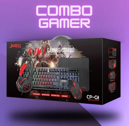 COMBO DE TECLADO GAMER JEDEL 4 EN 1