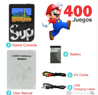 CONSOLA DE VIDEO JUEGOS PORTÁTIL GAMEBOY SUP 400 EN 1