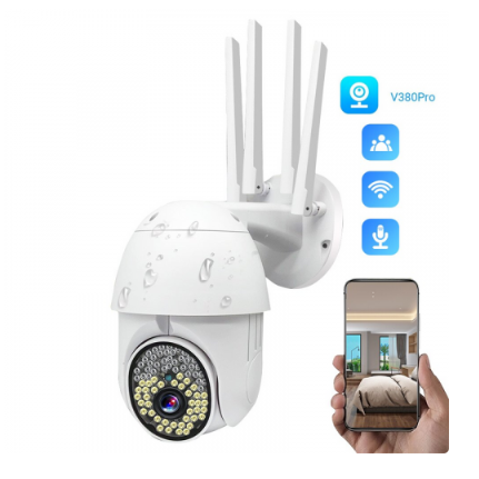 Cámara De Seguridad Exterior Ptz Ip Wifi 1080p V380 Pro Q79