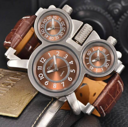 Reloj OULM 1167 Hombre Triple Hora y Estilo Único