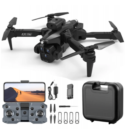 Drone K10 Max Wifi 2.4G 3 Cámaras 4K HD Sensor De Obstáculos