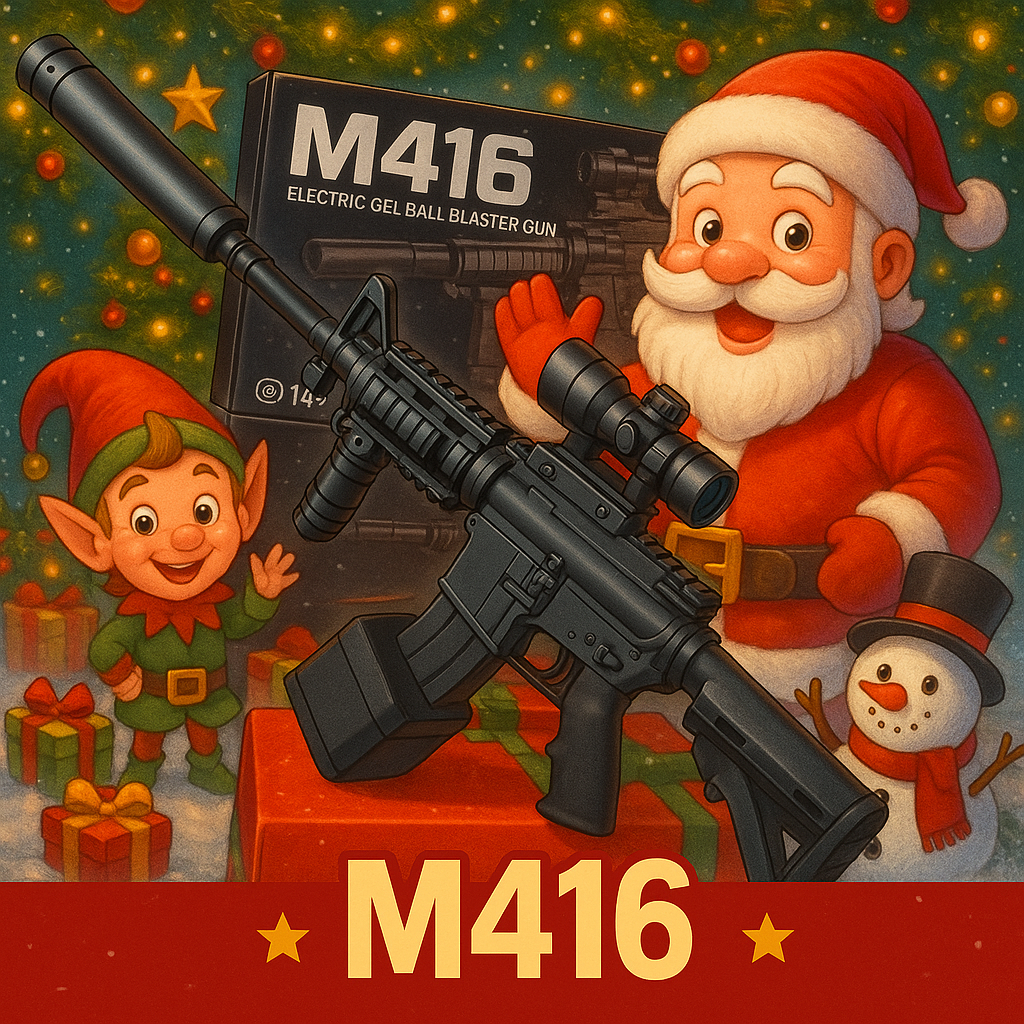 Pistola M416 de Hidrogel con Láser y Linterna Blaster Eléctrico