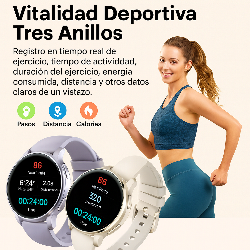 Reloj Inteligente KM96 – AMOLED 1.32”, GPS, 3ATM