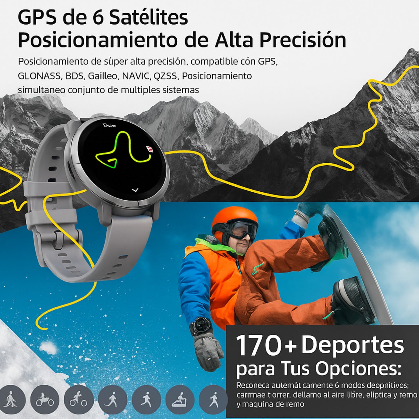 Reloj Inteligente DM76 – GPS, AMOLED 1.32” 5ATM