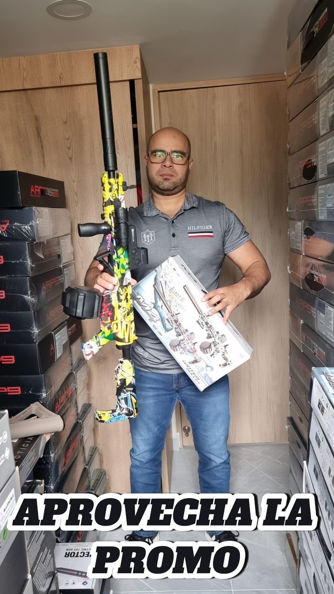 Rifle M4 de Hidrogel Mira + Laser + 2 Proveedores