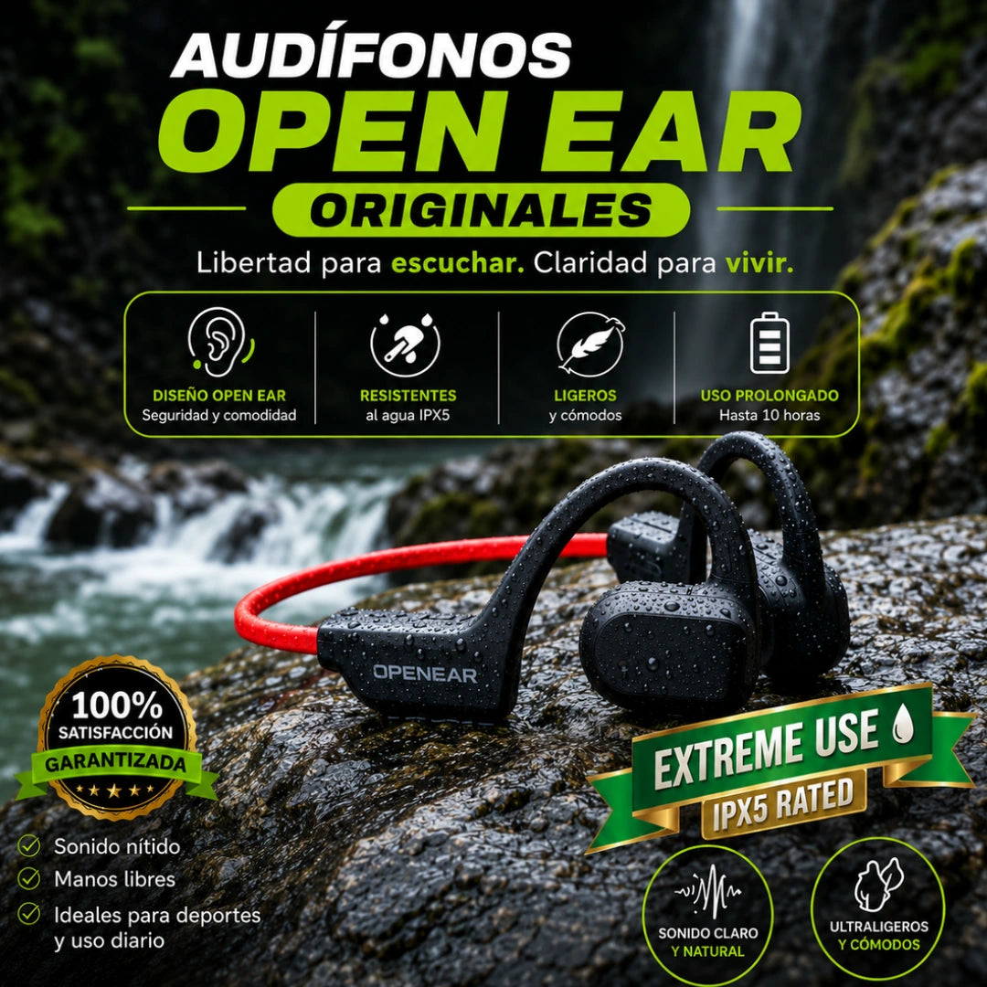 Auriculares Open‑Ear DUO AS20 Bluetooth 5.2  Diseño abierto y deportivo