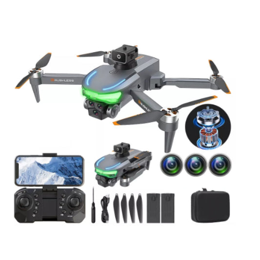 DRONE PLEGABLE 3 CÁMARAS HD SENSOR OBSTÁCULOS BRUSHLESS A17