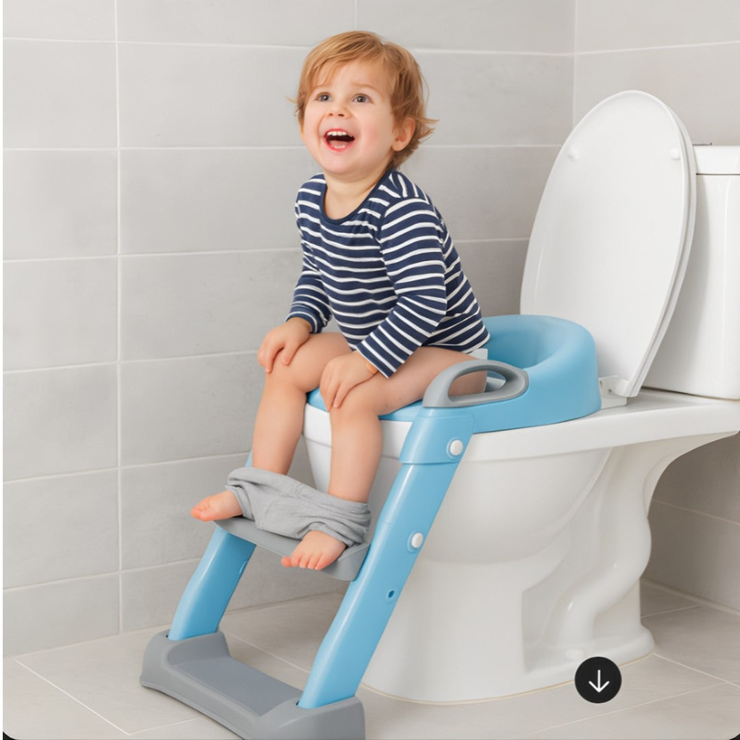 Asiento Entrenador Infantil para Baño con Escalera