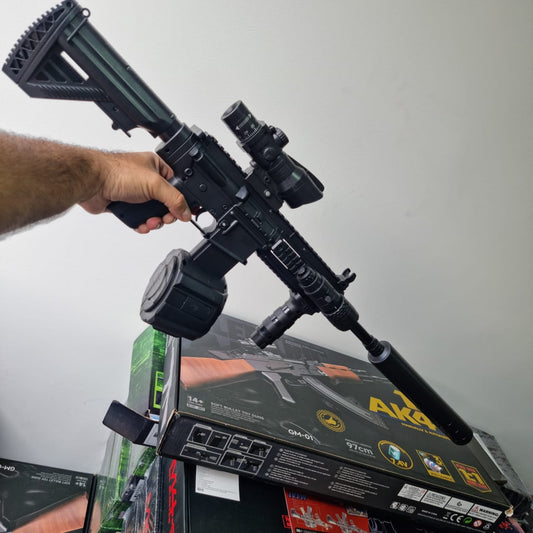 Pistola M416 de Hidrogel con Láser y Linterna Blaster Eléctrico