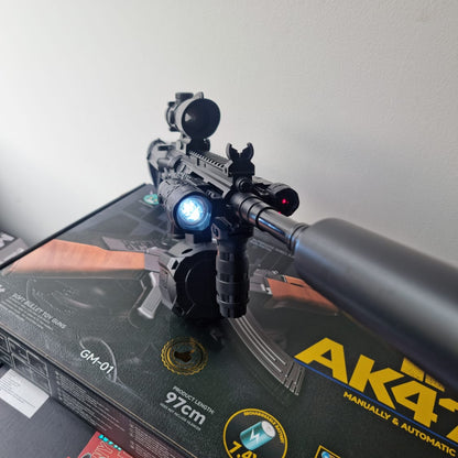Pistola M416 de Hidrogel con Láser y Linterna Blaster Eléctrico