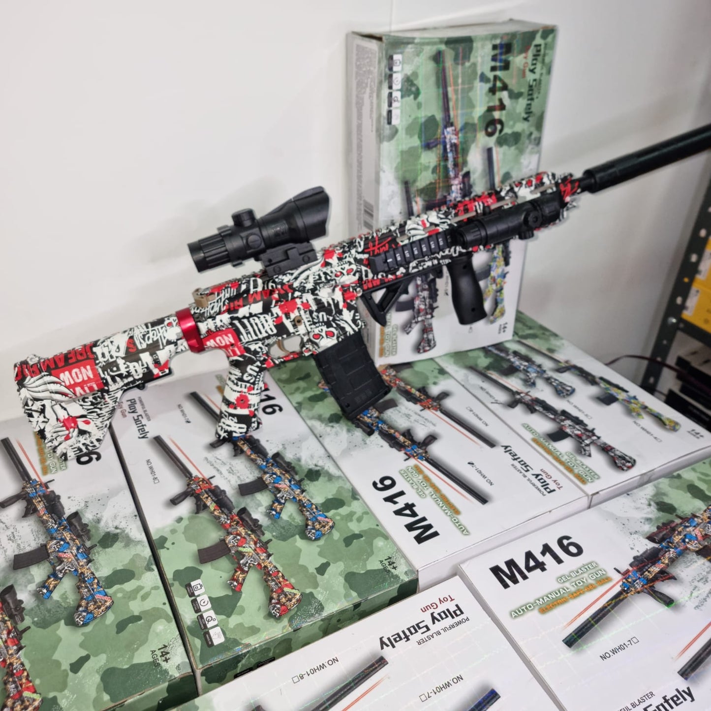 Rifle M416 de Hidrogel + Laser