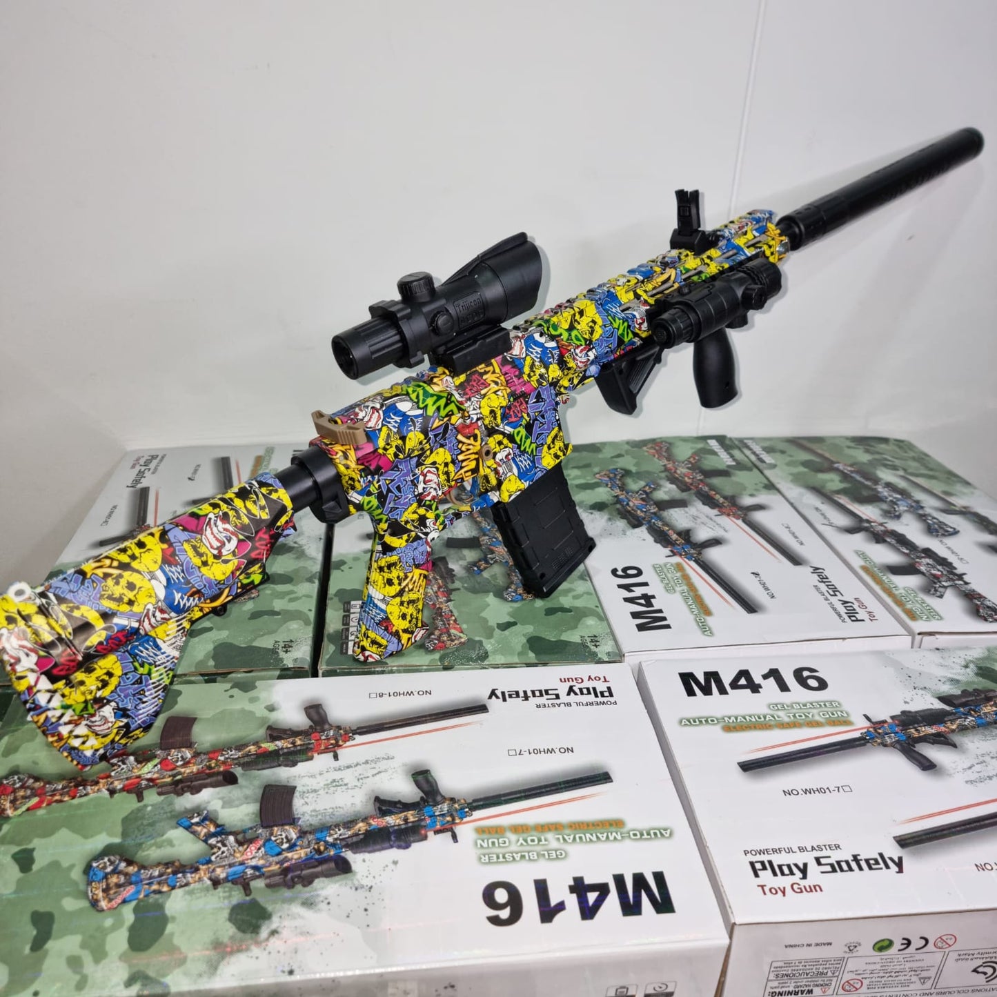 Rifle M416 de Hidrogel + Laser