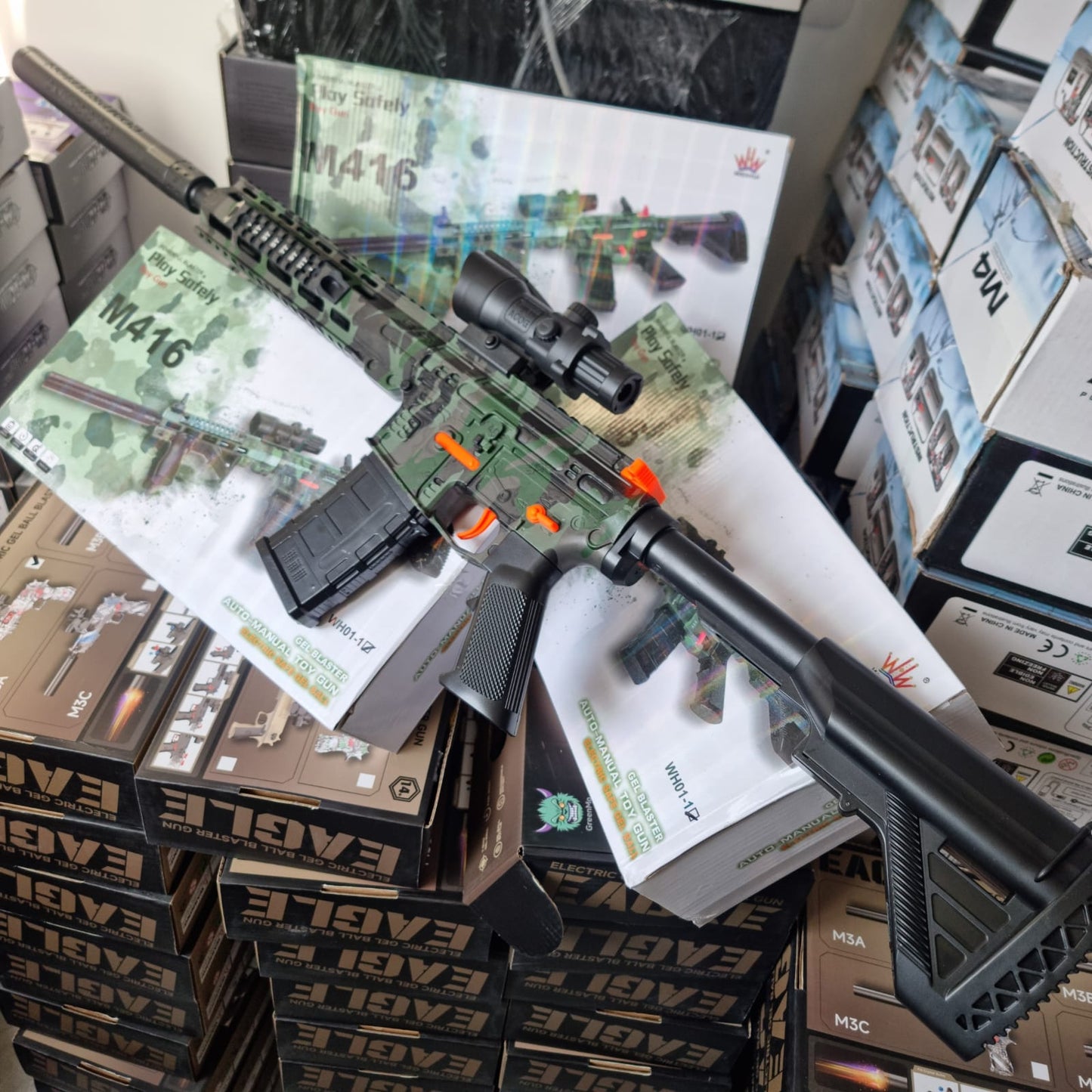 Rifle M416 de Hidrogel + 7000 Bolas